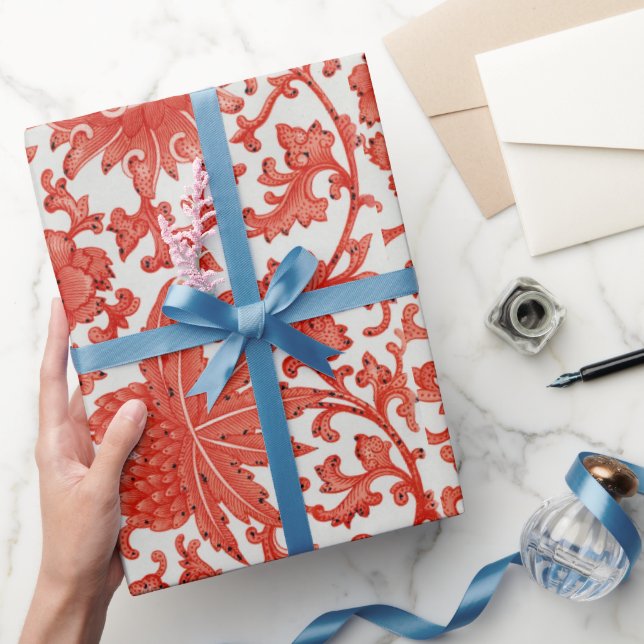 Blumenmuster, weißes Hintergrundpapier Geschenkpapier (Schenken)