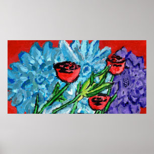 Blumenmuster, Wertposter (Halbglanz) Poster