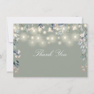 Blumenmuster-Wildblumen setzen Grün-String-Lichtsk Dankeskarte