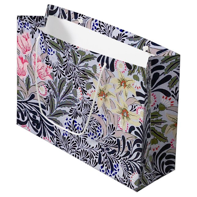 Blumenmuster, William Morris große Geschenktasche Große Geschenktüte (Vorderseite Schrägansicht)