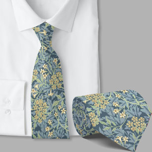 Blumenmuster William Morris inspirierte blaue Blum Krawatte