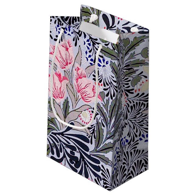 Blumenmuster, William Morris kleine Geschenktüte (Rückseite Schrägansicht)