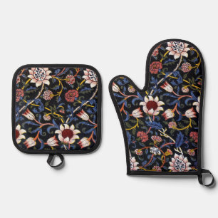 Blumenmuster, William Morris Ofenhandschuh & Topflappen-Set