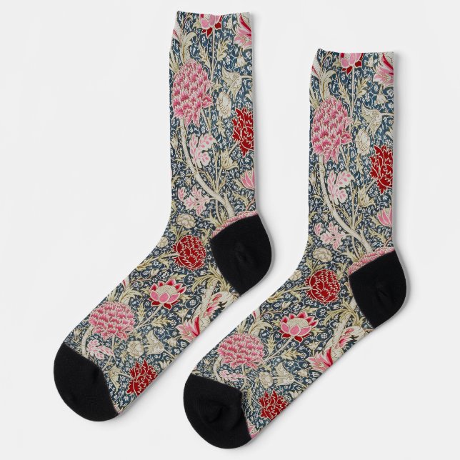 Blumenmuster, William Morris Socken (Linkes Detail)