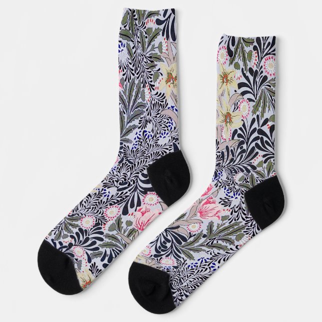 Blumenmuster, William Morris Socken (Linkes Detail)