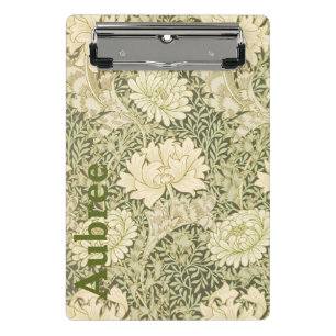 Blumenmuster Wm Morris Design Namen hinzufügen Mini Klemmbrett