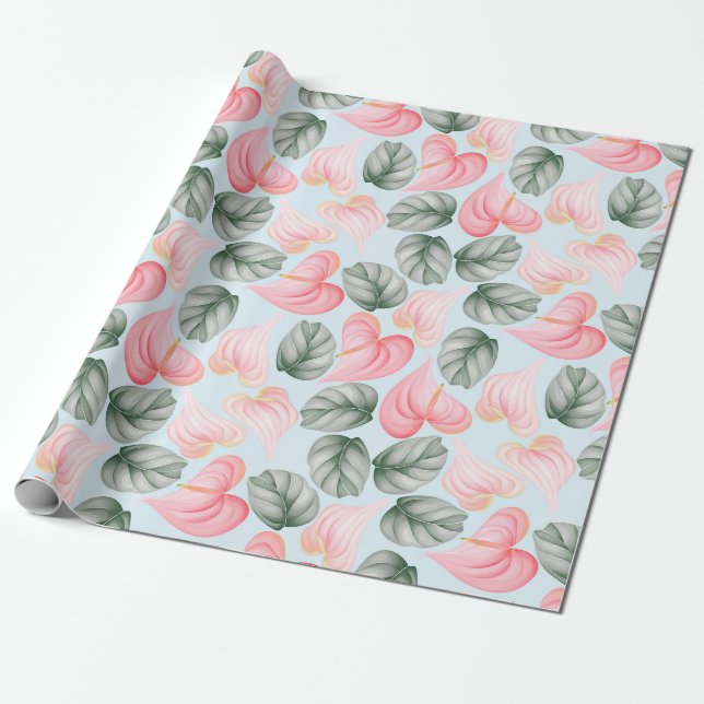 Blumenmuster-Wrap-Papier Geschenkpapier (Ungerollt)