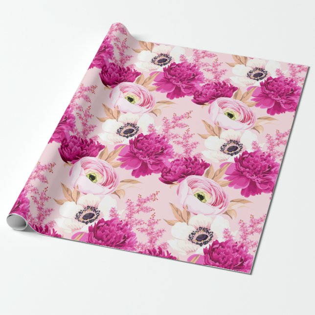 Blumenmuster-Wrapper Geschenkpapier (Ungerollt)
