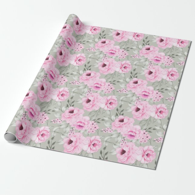 Blumenmuster-Wrapper Geschenkpapier (Ungerollt)