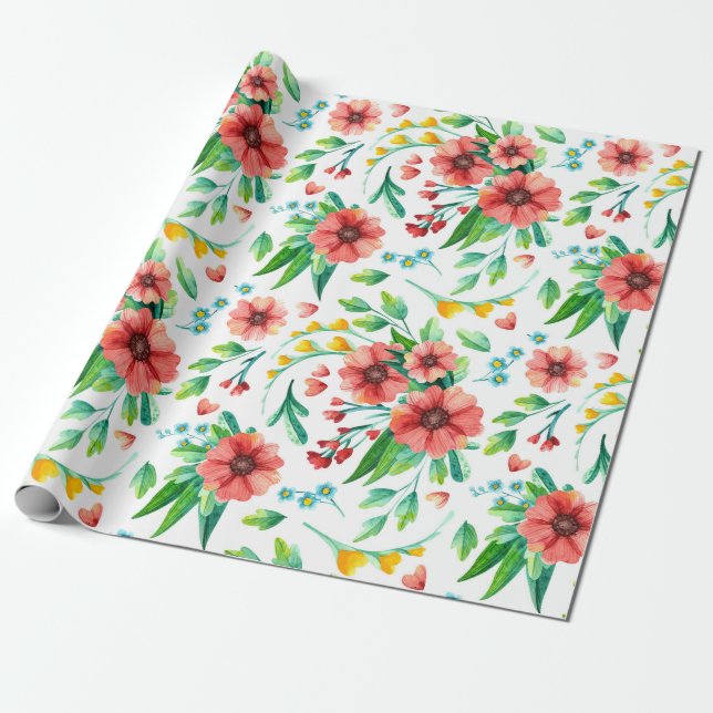 Blumenmuster-Wrapper Geschenkpapier (Ungerollt)