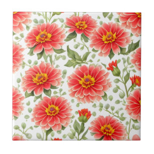 Blumenmuster Zinnienblüten Fliese