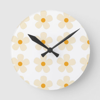 Blumenmusterdesign runde wanduhr
