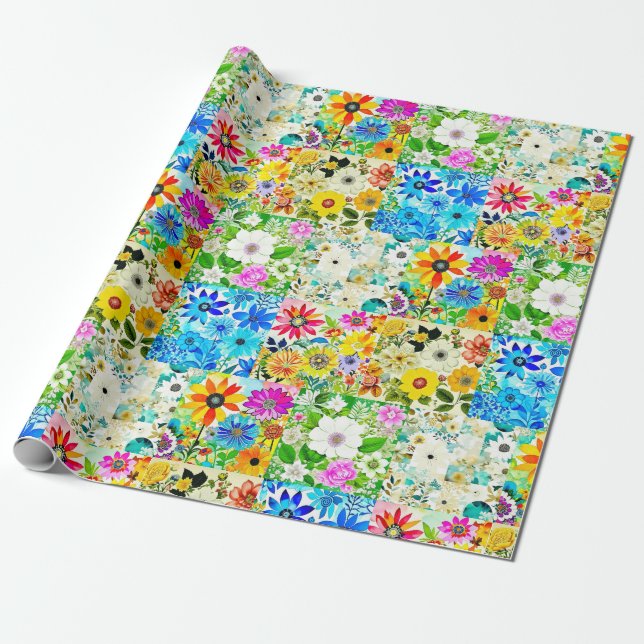 BlumenmusterKunstvoll wandern im Blume Geschenkpapier (Ungerollt)