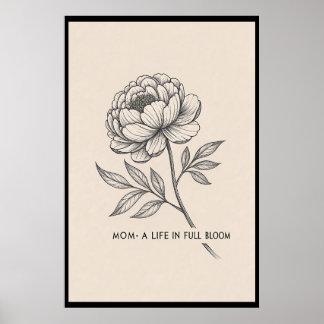 Blumenmutter-Tag Kunst - "Leben im Blut" Dekor Poster