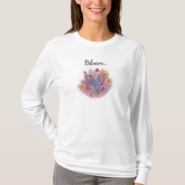 Blumenmuttertagsmuster T-Shirt (Vorderseite)