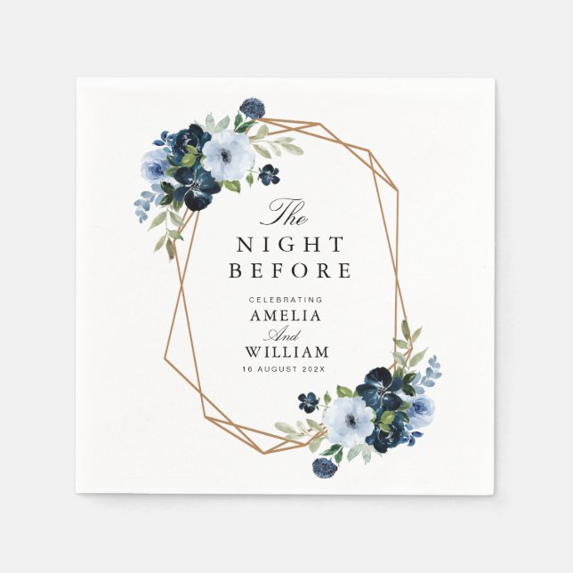 Blumennacht vor Hochzeit Probe Serviette (Vorderseite)