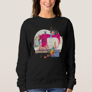 Blumennähmaschine Nähmaschine Seamstress Nähen Qua Sweatshirt