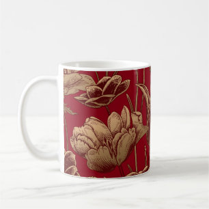 Blumennahmloses Muster. Vintage-Frühlingshintergru Kaffeetasse