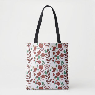 Blumennahmloses Muster Vögel und Schmetterlinge Tasche