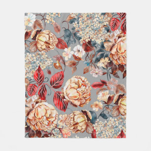 Blumennahtloses Muster, Hintergrund im Jugendstil Fleecedecke