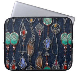 Blumennahtloses Muster, Hintergrund im Jugendstil Laptopschutzhülle