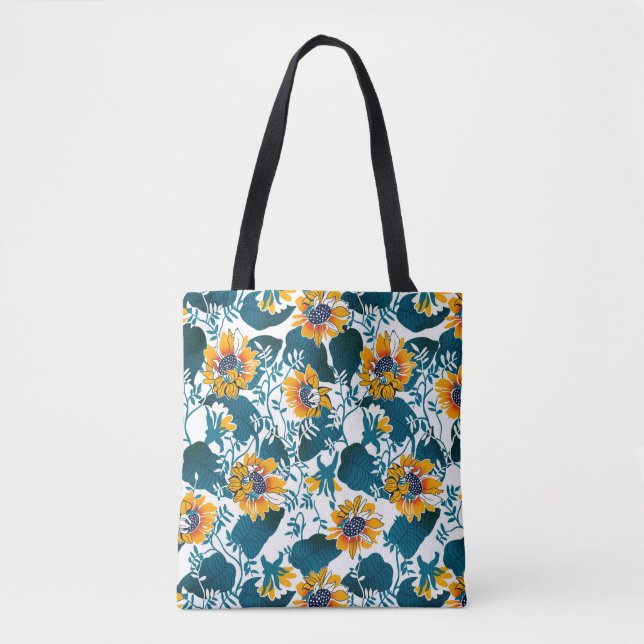 Blumennahtloses Muster, Hintergrund im Jugendstil Tasche (Vorderseite)
