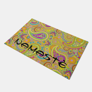 Blumennahtloses Muster I paisleys + Ihre Ideen Fußmatte