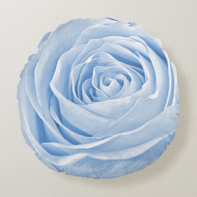 Blumennatur-Foto-köstliche hellblaue Rose Rundes Kissen (Vorderseite)