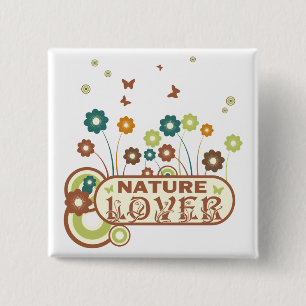 Blumennatur-Liebhaber Button