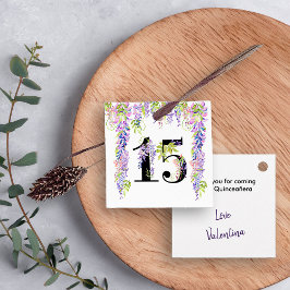 Blumennummer 15 Lila Wisteria Quinceanera Geschenkanhänger