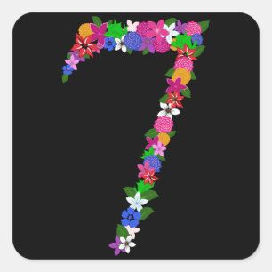 Blumennummer Sieben Aufkleber