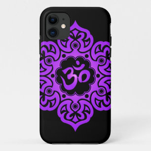 BlumenOm-Entwurf - lila und schwarz Case-Mate iPhone Hülle