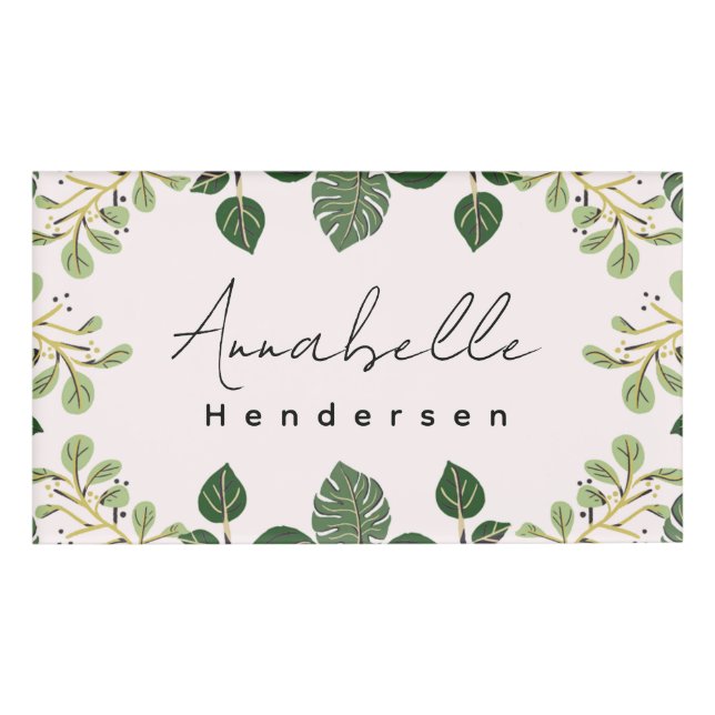 Blumenopulenz Das elegante Ambiente Namenschild (Vorderseite)