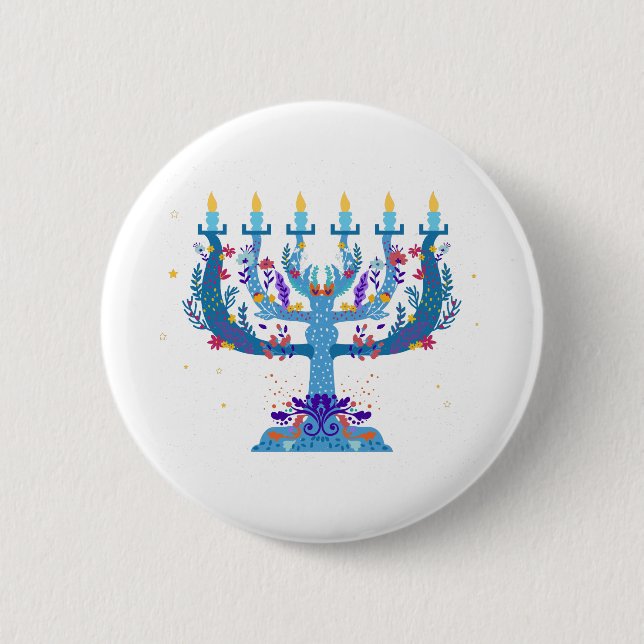 Blumenorah hanukkah button (Vorderseite)