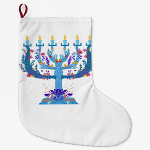 Blumenorah hanukkah großer weihnachtsstrumpf
