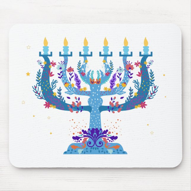 Blumenorah hanukkah mousepad (Vorne)