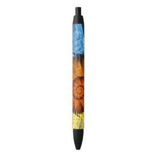 Blumenorange Gelb Blau Abstrakte Kunst Kugelschreiber