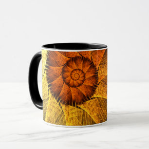 Blumenorange Gelb Blau Abstrakte Kunst Tasse