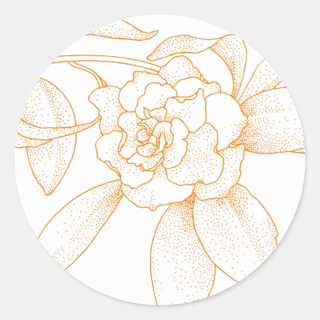 Blumenorange Hochzeitseinladung Umschlag Aufkleber (Vorderseite)