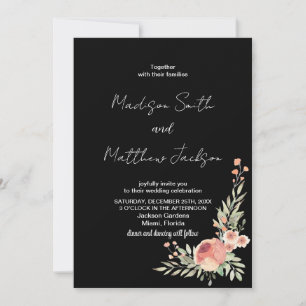 Blumenorange Hochzeitseinladungen Einladung