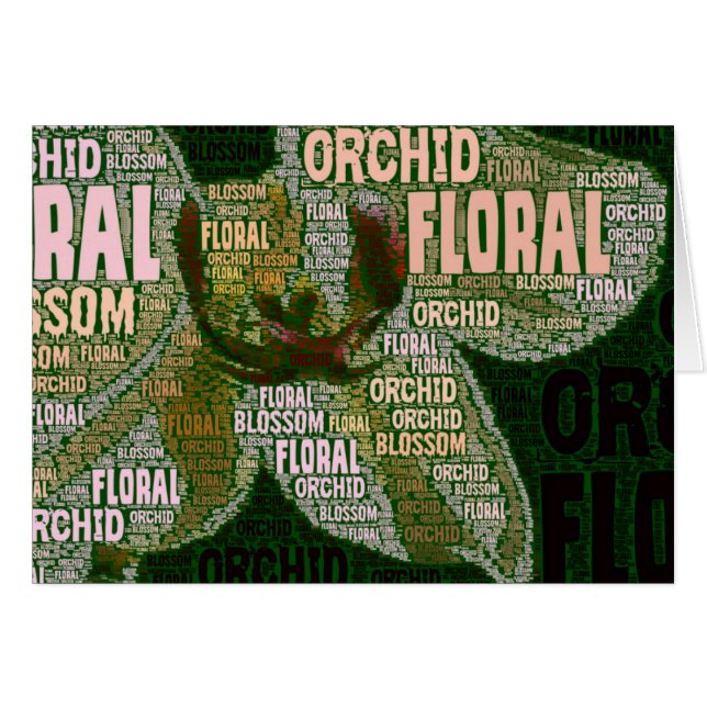 Blumenorchid Blossom Word Cloud (Vorderseite (Horizontal))