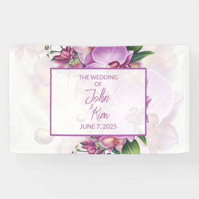 Blumenorchideen Hochzeitsbanner Banner (Horizontal)