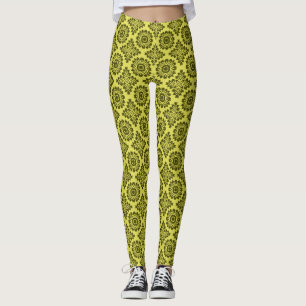Blumenornament barock gelb 21102020 leggings
