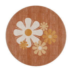 Blumenort Retro-minimalistisches Blumenmuster Schneidebrett