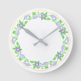 Blumenoval Runde Wanduhr