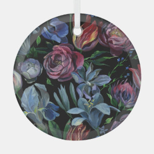 Blumenpadel: Nahtloses Muster Ornament Aus Glas