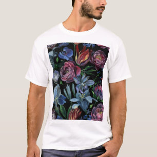 Blumenpadel: Nahtloses Muster T-Shirt