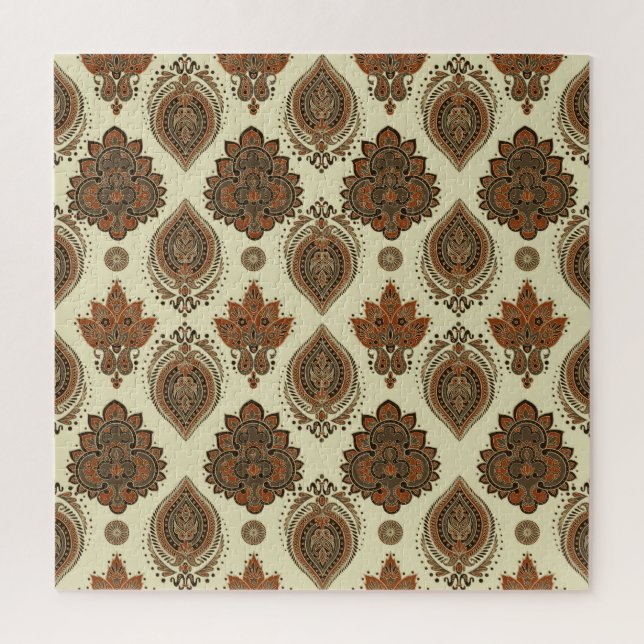 Blumenpaisley, asiatisches Vintages Textilmuster. (Vertikal)