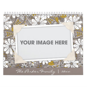 Blumenpaisley-Einklebebuch-Kalender Kalender