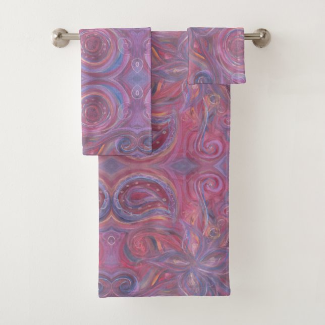 Blumenpaisley-Malereituch-Set Badhandtuch Set (Insitu)